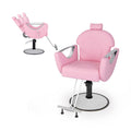 360°Swivel Reclining Salon Chair for Hair Stylist-Pink