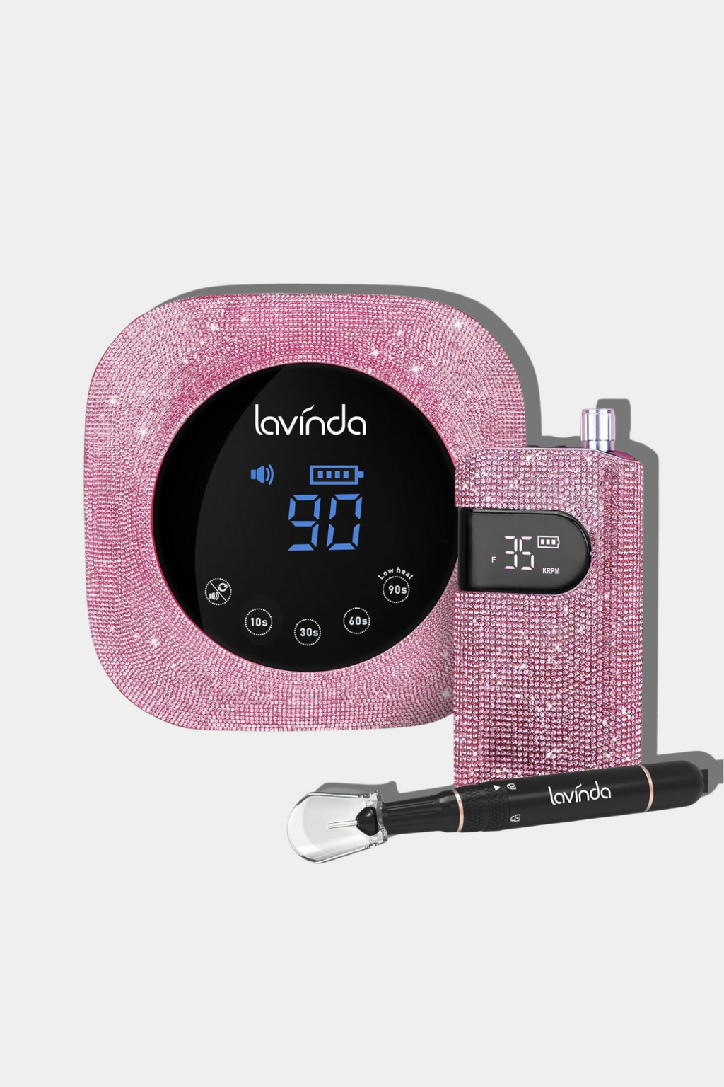 Crown Nail Lamp & Wand Nail Drill Bundle – Pink Diamond